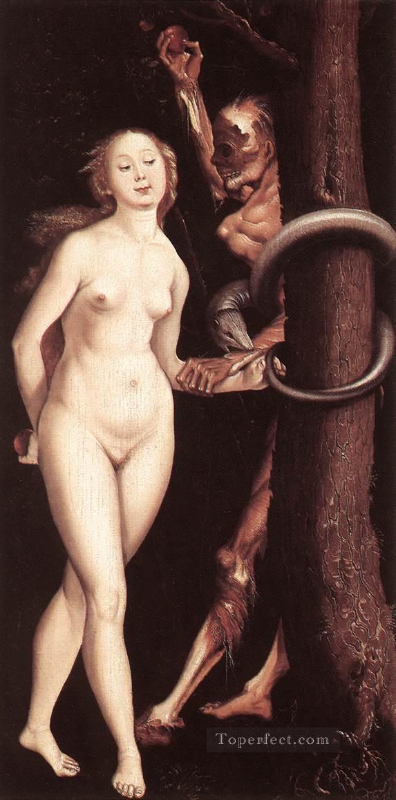 Eva, la serpiente y la muerte, el pintor desnudo renacentista Hans Baldung Pintura al óleo
